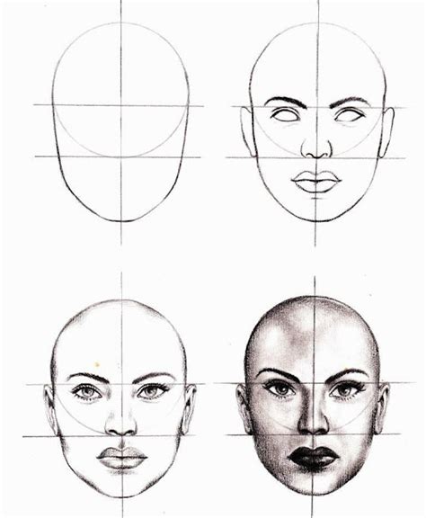 dibujos para la cara|dibujo rostro paso a medidas.